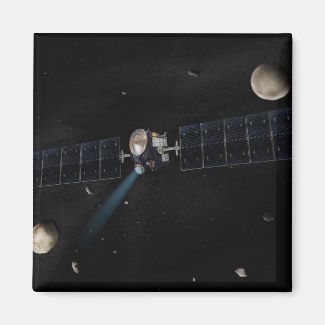 Imã Conceito artístico da nave Dawn em orbi (Frente)