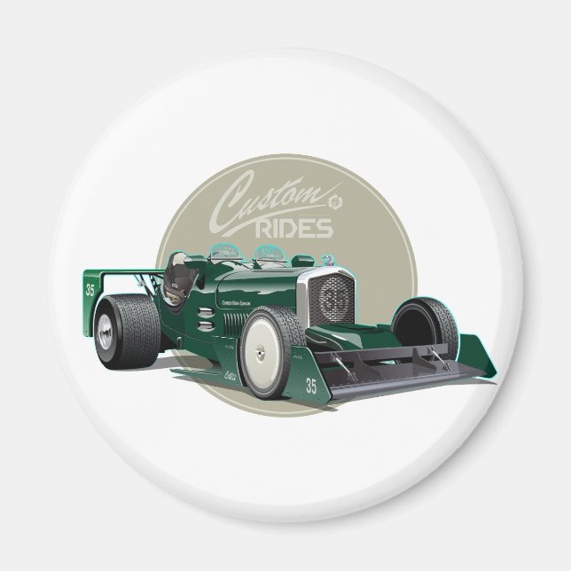 Imã Conceito de carro de retrocorrida personalizado (Frente)