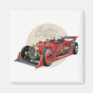 Imã Conceito de carro de retrocorrida personalizado