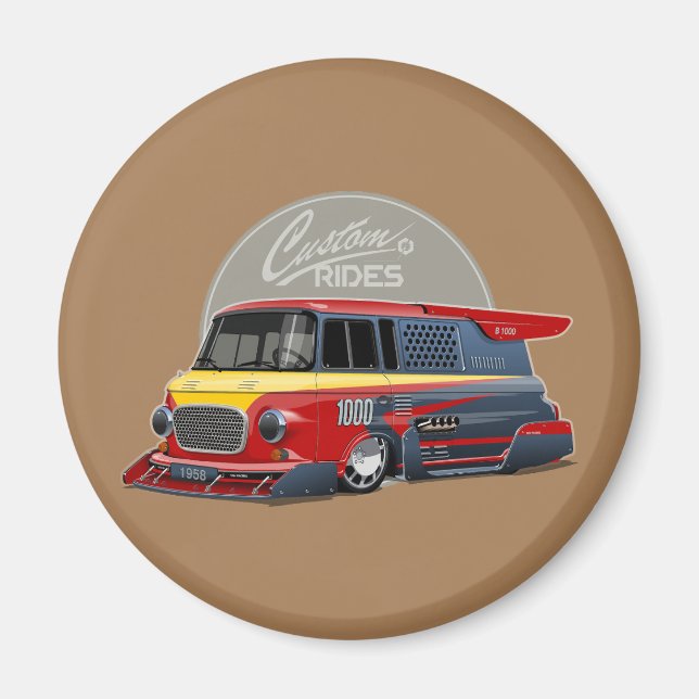 Imã Conceito de van de retrocorrida personalizado (Frente)