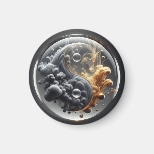 Imã Conceito de Yin Yang com Padrões Fluídos
