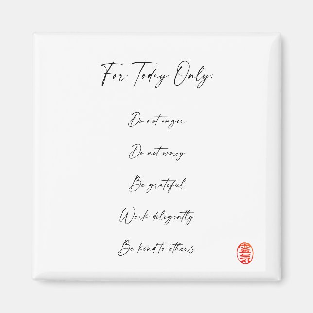 Imã Conceitos, Princípios da Reiki (Frente)