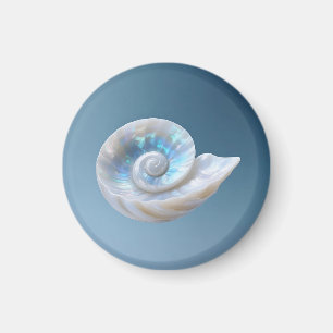 Imã Concha Espiral de Náutilo Iridescente
