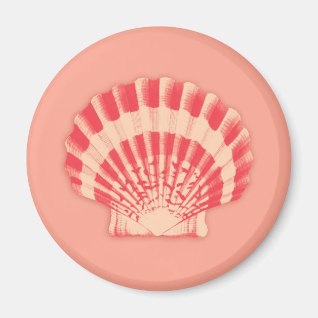 Imã Conchas marítimas - coral e pêssego (Frente)