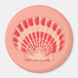 Imã Conchas marítimas - coral e pêssego