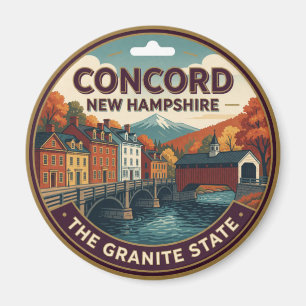 Imã Concord New Hampshire Capital Viagem Memória