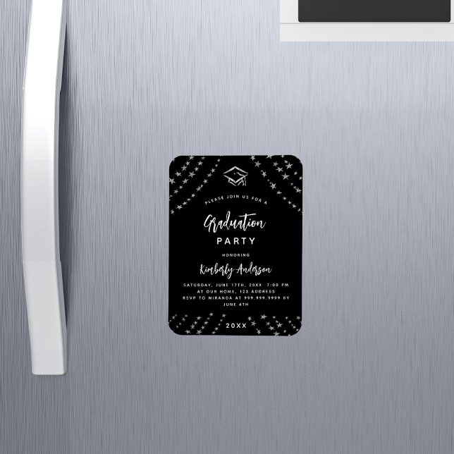 Ímã Concurso festa de formatura das estrelas prateadas (Criador carregado)