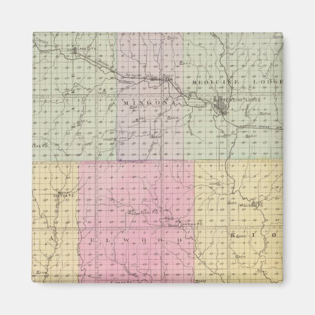 Imã Condado de Barber e Hazelton, Kansas (Frente)