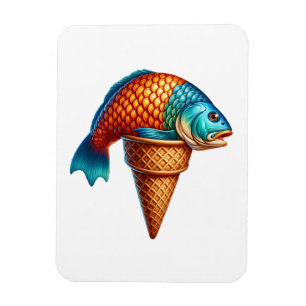Ímã Cone de Creme de Peixe Divertido