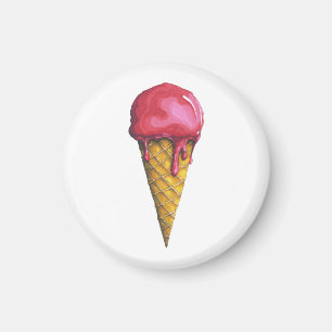 Imã Cone de gelados de morango
