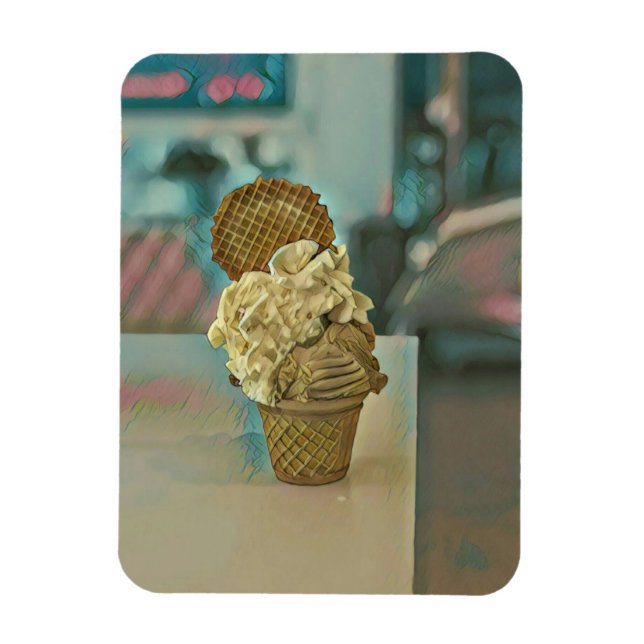 Ímã Cone de sorvete de chocolate (Vertical)