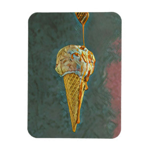Ímã cone de sorvete de chocolate derretido