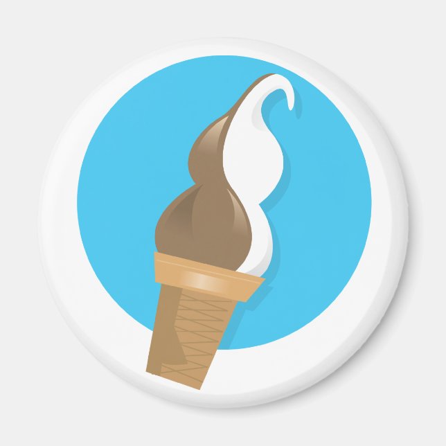 Imã Cone de Sorvete de chocolate e baunilha (Frente)