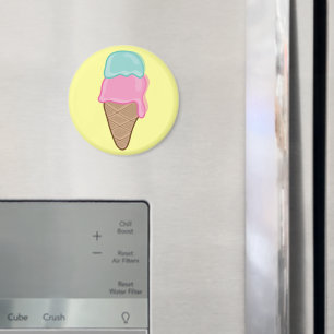 Imã Cone de Sorvete de Verão de Morango Menta Pastel R