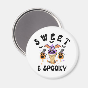 Imã Cones de Sorvete de Halloween Retro Doce e Spooky