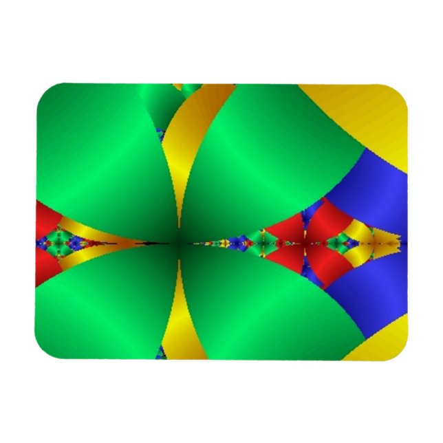 Ímã Cones verdes dobrados com Dourado (Horizontal)