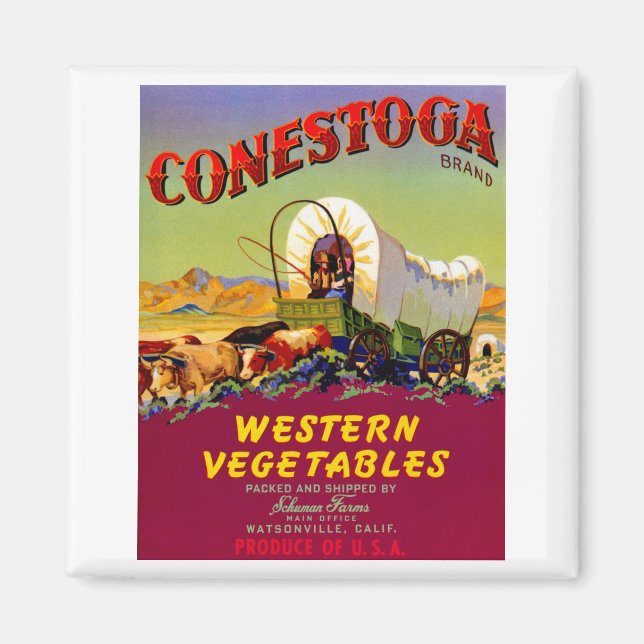 Imã Conestoga - Produtos Hortícolas Ocidentais (Frente)