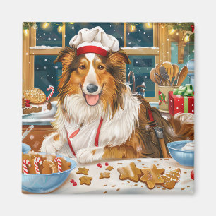 Imã Confeitaria de Férias do Collie: Natal Festivo