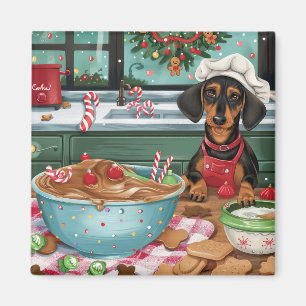 Imã Confeitaria de Natal do Dachshund: Natal Festivo