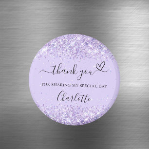 Imã Confete de lavanda violeta coração obrigado
