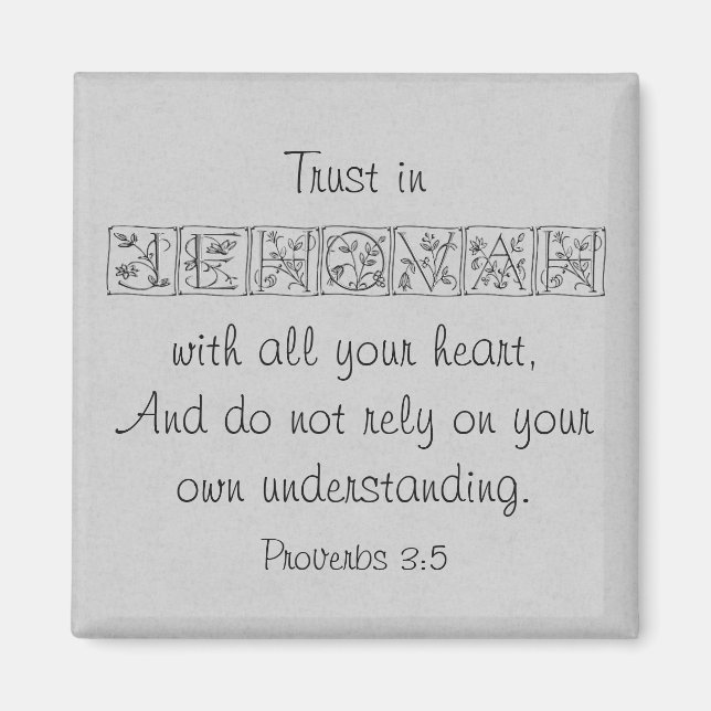 Imã Confiança em Jeová... Imagem Escritural~Prata (Frente)