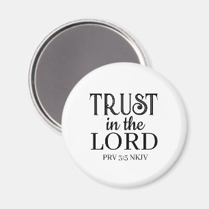 Imã Confiança no Senhor Bíblia Verso Preto e Branco