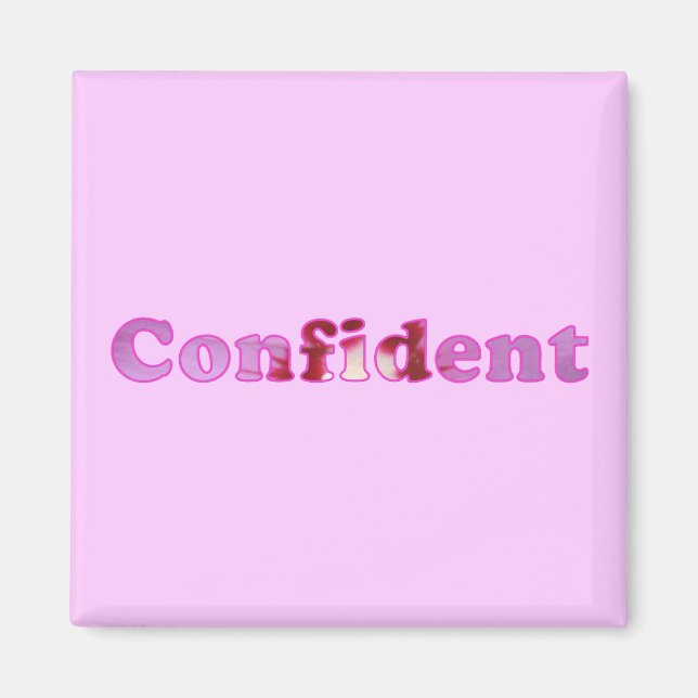 Imã Confiante com flores cor-de-rosa Magnets (Frente)