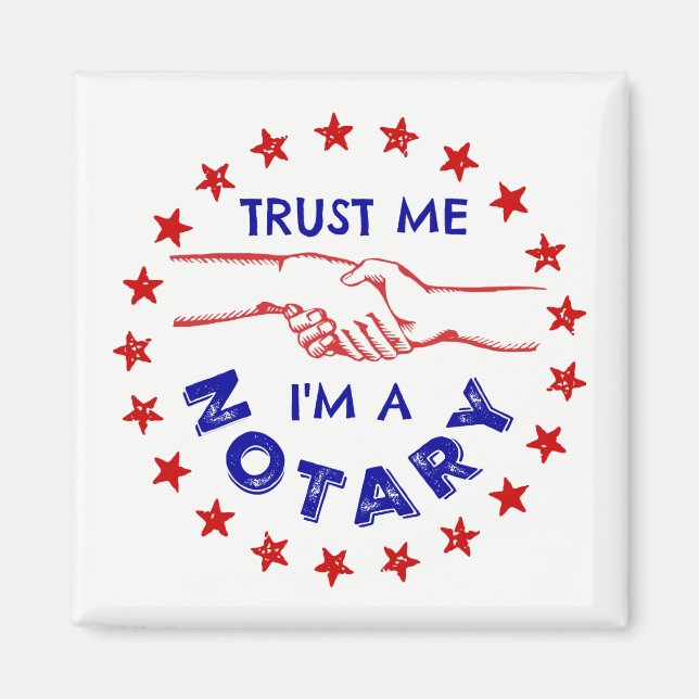 Imã Confie em mim, sou um aperto de mão notarial (Frente)