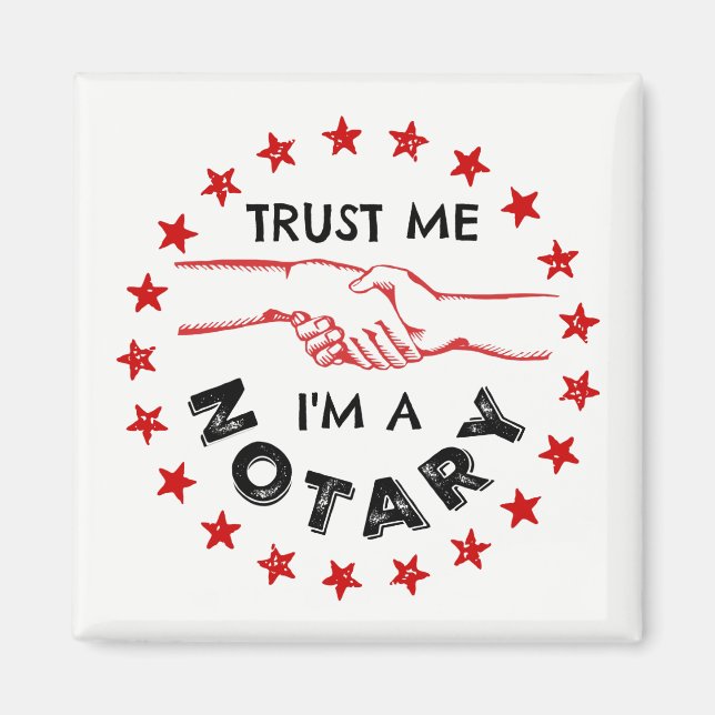 Imã Confie em mim, sou um aperto de mão notarial (Frente)