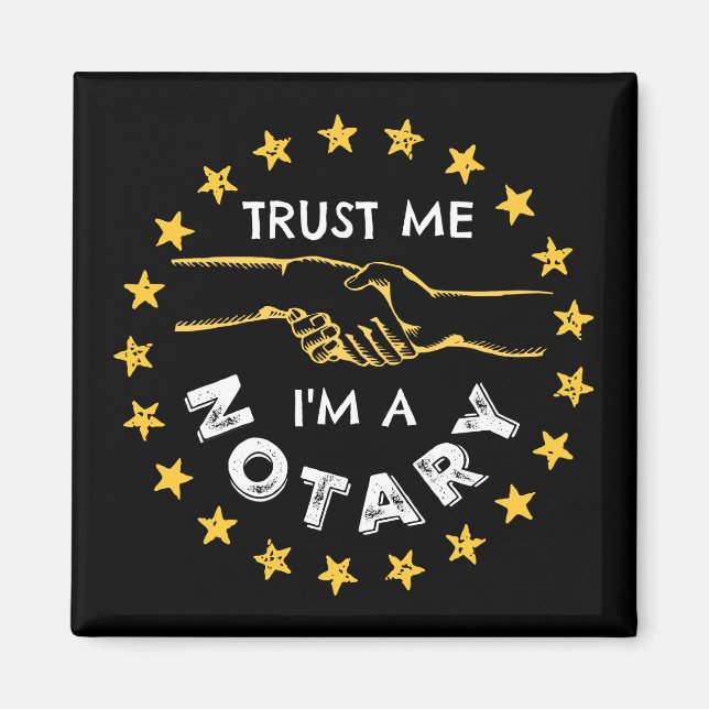 Imã Confie em mim, sou um aperto de mão notarial (Frente)