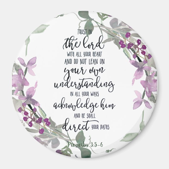 Imã Confie no Senhor floral (Frente)