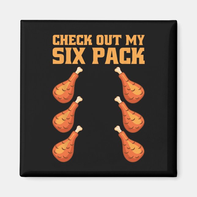 Imã Confira Meu Six Pack Frango Funil Drumstick Ginási (Frente)
