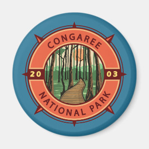 Imã Congaree National Park Retro Compass Emblem
