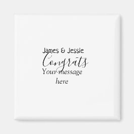 Imã Congrats add name message wedding newly wed couple