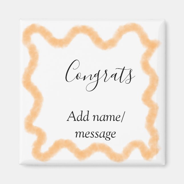 Imã Congrats orange spiral Spanish border boho retro n (Frente)