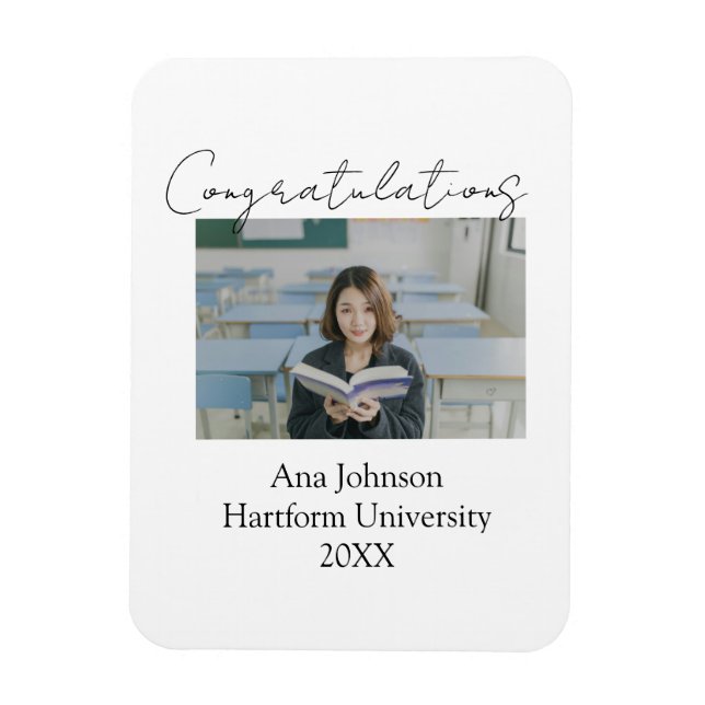 Ímã Congratulations photo graduate name university yea (Vertical)