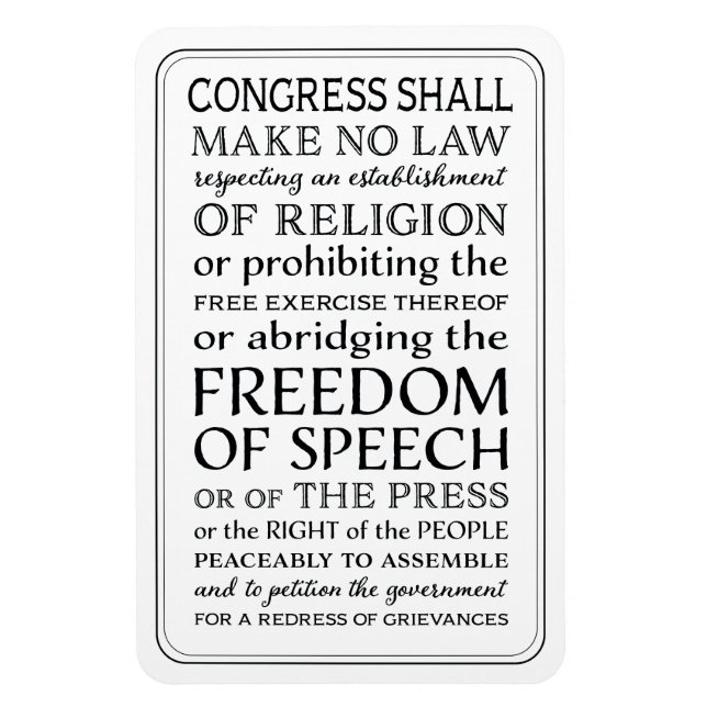 Ímã Conheça seus direitos de primeira emenda (Vertical)