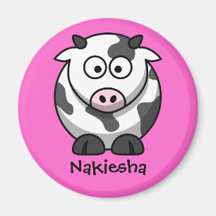 Imã Conhecido personalizado - vaca bonito dos desenhos