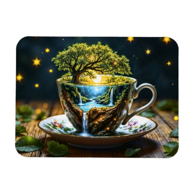 Ímã Conjunto de chá surreal decoração de cozinha arte  (Horizontal)