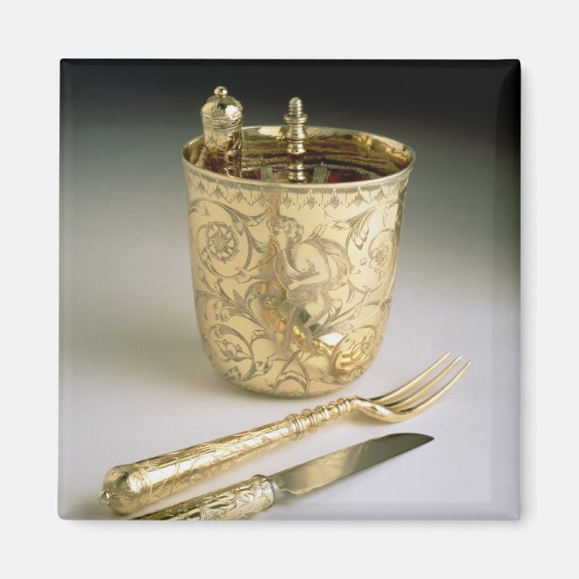 Imã Conjunto de facas, garfo, colher e copo, (Frente)