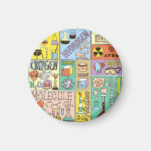 Imã Conjunto de Ilustração de Vintage de Química Scien