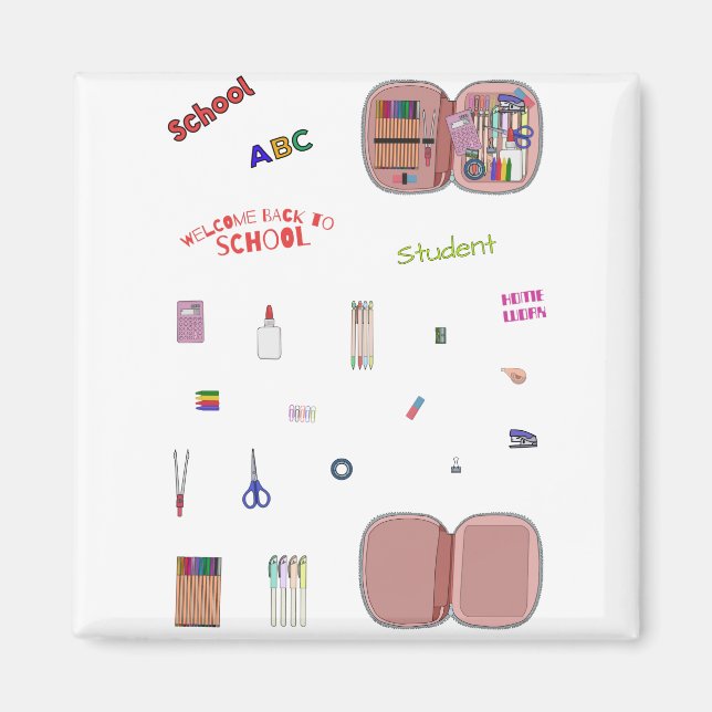 Imã Conjunto de pacotes de volta à escola (Frente)