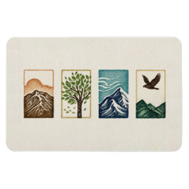 Ímã Conjunto Mínimo da Natureza – Arte de Montanha e Á