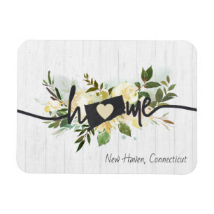 Ímã Connecticut Estado Personalizado Cidade Natal Rúst