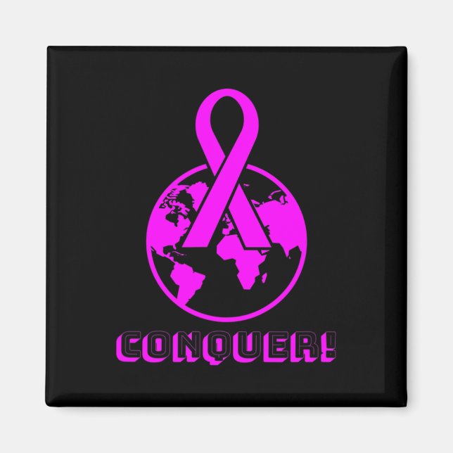 Imã CONQUER! the world - fight breast cancer (Frente)