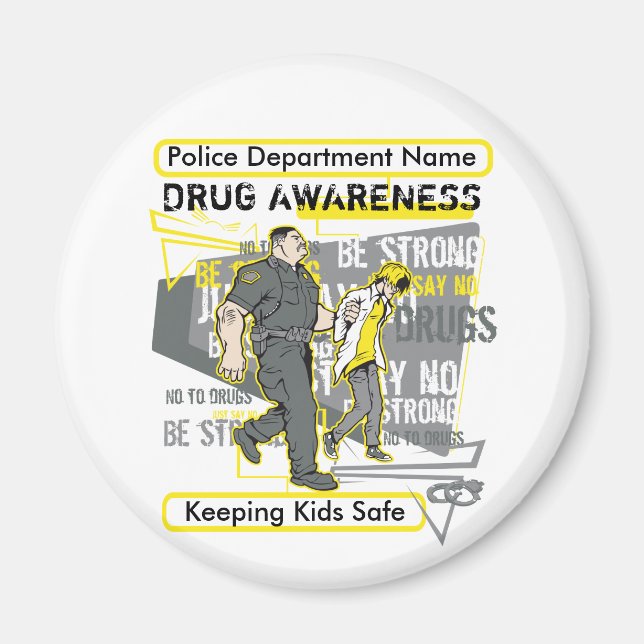 Imã Consciência de Drogas da Polícia Personalizada (Frente)