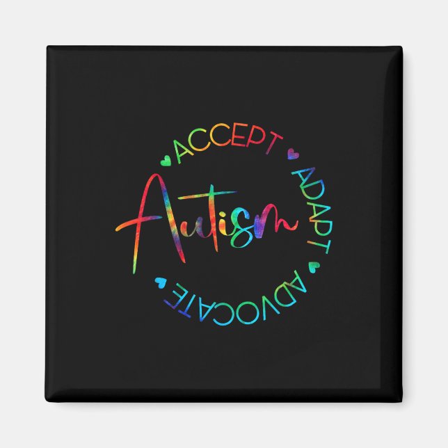Imã Consciência do Autismo Aceitar Adaptar Advogar Mãe (Frente)