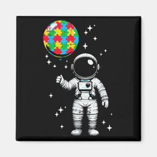Imã Consciência do autismo astronauta puzzle balão fof