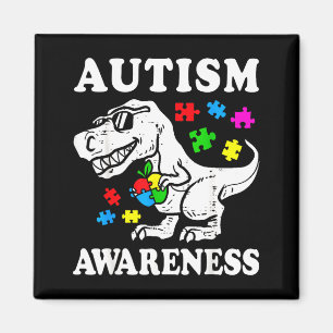 Imã Consciência do autismo dino t-rex dinossauro puzzl