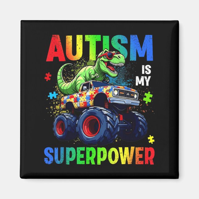 Imã Consciência do Autismo é Caminhão Superpoderoso Tr (Frente)
